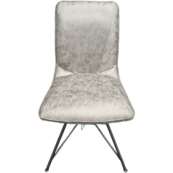 Grey Microfibre Swivel Dining Chairs